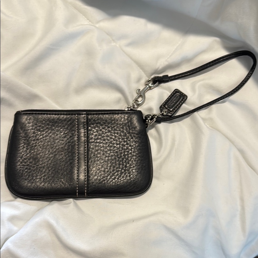 Black Leather Wristlet